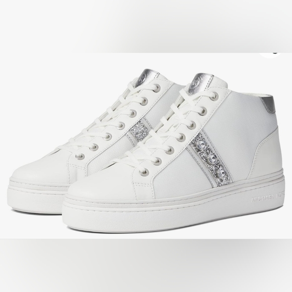 Michael Kors white Hightop sneakers size 7.5 - Picture 1 of 11